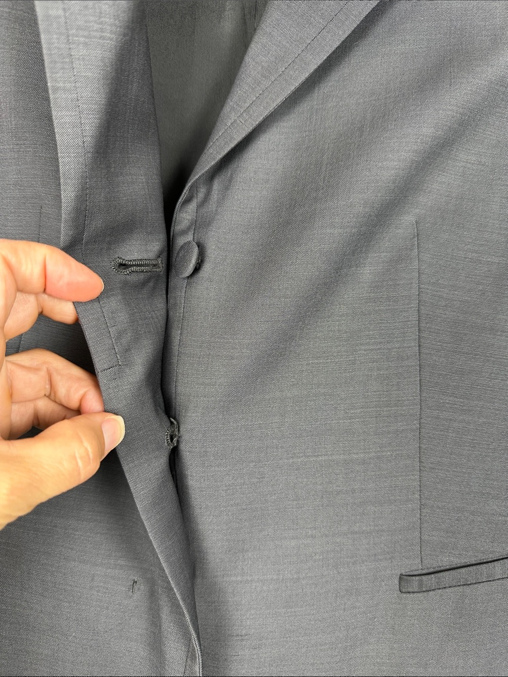 Marlowe wool Italy blazer minimalist gray quiet luxury business casual capsule - Picture 5 of 16